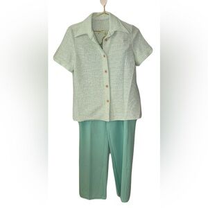 Vintage 70s mint green leisure set